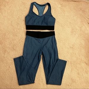 Denim Leghing Two Piece Set